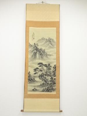 楊慶雍筆　山水　肉筆絹本掛軸